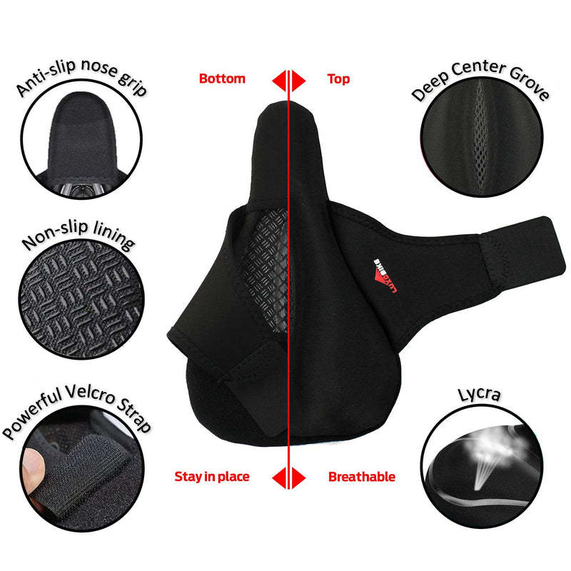 [Australia - AusPower] - LuxoBike Gel Bike Seat Cover Padded Bicycle Seat Covers for Men – Comfort Extra Soft Padded Gel Bicycle Seat Pad – Spin Bike Seat Cushion Pads – Cycling, Spinning Class, Exercise Bike Stationary Cycle Black 