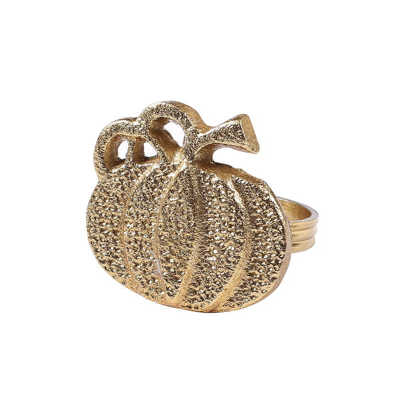 [Australia - AusPower] - Napkin Rings Set of 12, Pumpkin Napkin Holders, Metal Napkin Rings Bulk for Party Decoration, Dinning Table, Everyday, Family Gatherings - A Great Tabletop Décor - Antique Gold Tan Gold 12- Pack 