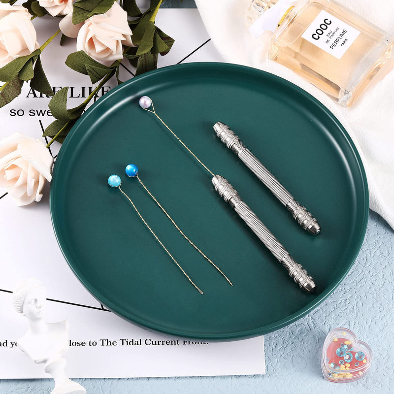 [Australia - AusPower] - Double Ended Pin Vise DIY Hand Drill Pin Vise Resin Drill Wire Twisting Tools with Copper Collet Copper Drill Jewelry Making Tools for DIY Hairpin Keychain Bracelets Necklace (2 Pieces) 2 