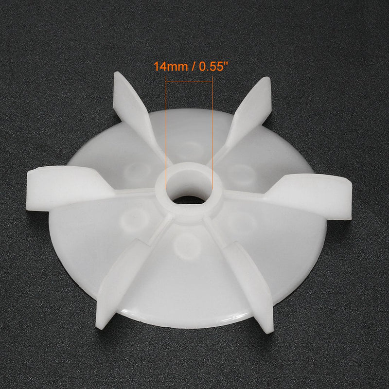 [Australia - AusPower] - uxcell Motor Fan Blade 103mmx14mm D Shape Bore White Engineering Plastic with 6 Vanes 