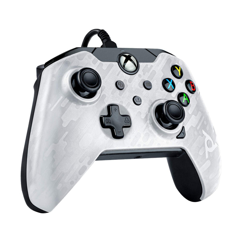[Australia - AusPower] - PDP Wired Game Controller - Xbox Series X|S, Xbox One, PC/Laptop Windows 10, Steam Gaming Controller - Perfect for FPS Games - Dual Vibration Videogame Gamepad - White Camo / Camouflage Xbox Series X│S Ghost White 