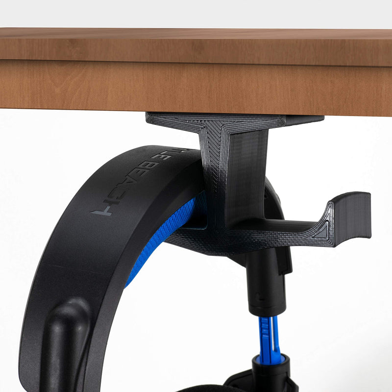 [Australia - AusPower] - BRAINWAVZ BigT Dual Headphone Stand, Under Desk Hanger for Headphones, Gaming Headsets, Mobiles Accessories, Stick On, No Screws, Black (Big T) Big T 