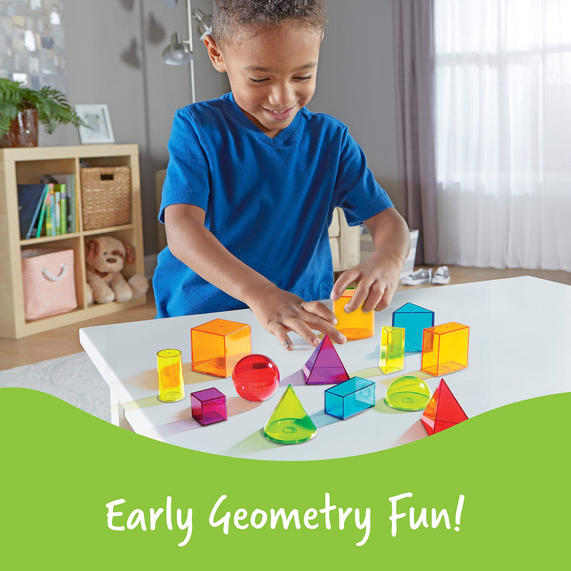 [Australia - AusPower] - Learning Resources View-Thru Geometric Solids, Geometry Helper, 14 Pieces, Ages 8+ 