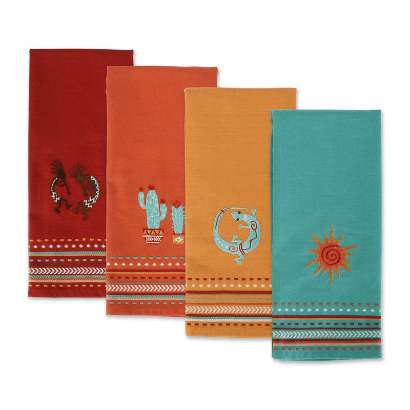 [Australia - AusPower] - DII Tabletop Collection, Southwest Hacienda Stripe, Dishtowel Set, 18x28, Assorted, 4 Piece 