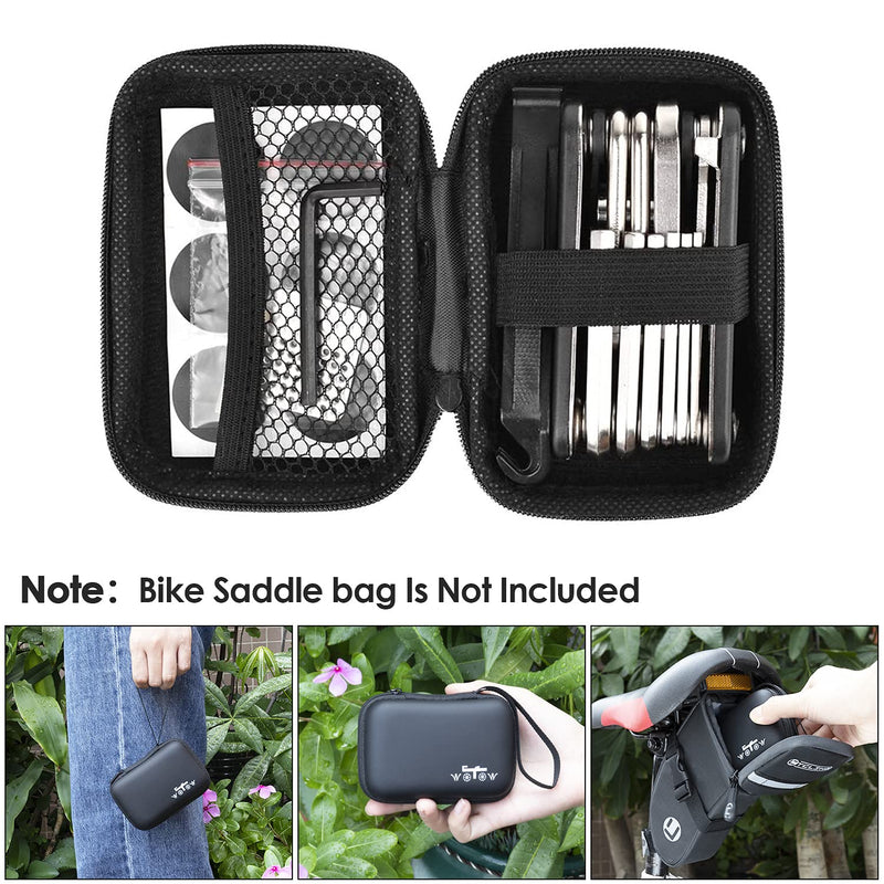 [Australia - AusPower] - WOTOW Bike Repair Tool Kit Set, Bicycle 16 in 1 Multitool Hex Key Wrench & Bike Tube Patch Kit & Tire Lever & Hard Carrying Case, Portable Handy Cycling Maintenance Fix Set for Road Mountain Bikes 