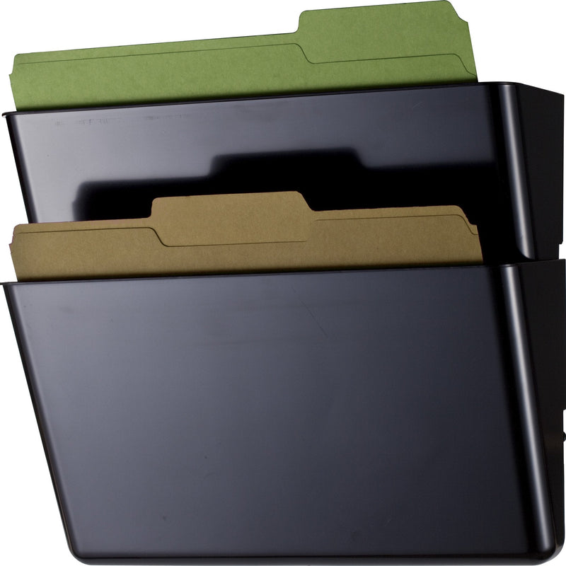 [Australia - AusPower] - Officemate Wall File, Letter Size, Black, 2 Pack (21405) 
