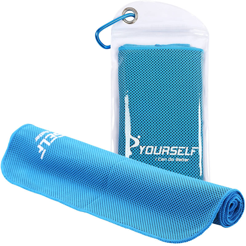 [Australia - AusPower] - SYOURSELF Cooling Towel, Cooling Towels for Neck,4 Pack 40" x 12"Ice Towel for Instant Cooling Relief, Soft Breathable Chilly Towel, Perfect Yoga, Golf, Sports, Athletes, Camping Towel(Blue) 4 Pack-blue 40"x12" 