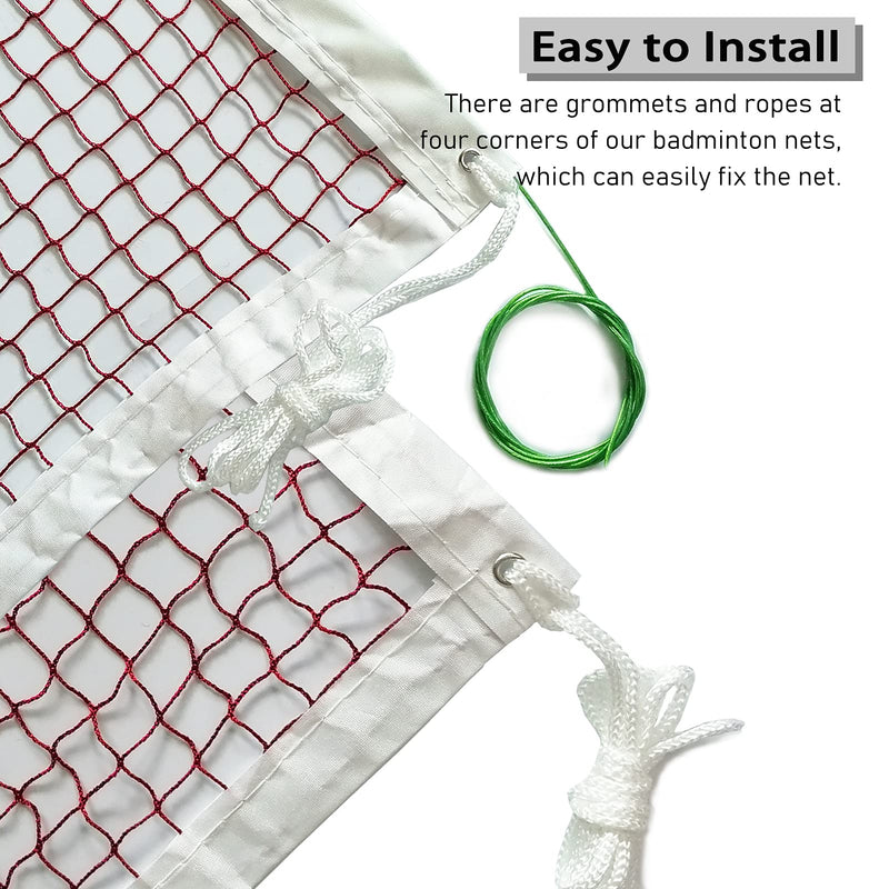 [Australia - AusPower] - DOURR Badminton Tournament Net with Rope Cable 20 FT x 2.5 FT 