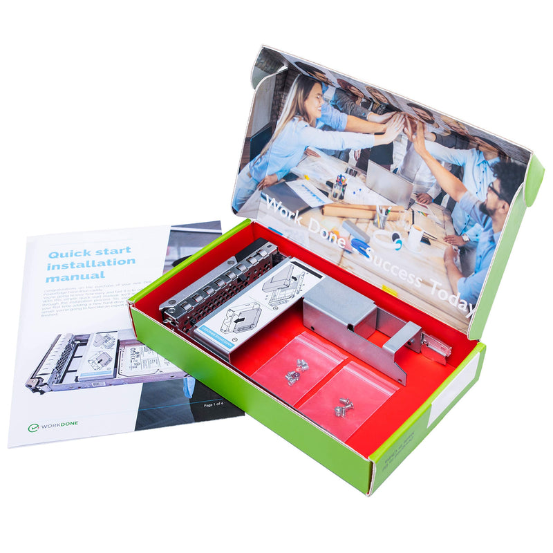 [Australia - AusPower] - WorkDone 3.5 inch Drive Caddy with 2.5 inch HDD Adapter - Compatible for Dell PowerEdge Servers - R740 R640 R540 R440 R340 R550 R450 R650xs R750xs - Bright LED Tray - with Detailed Setup Manual 