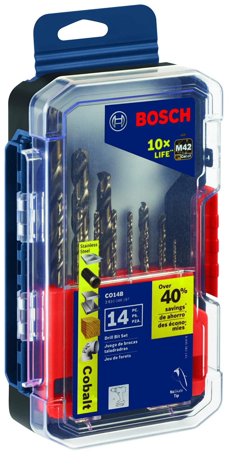 [Australia - AusPower] - BOSCH CO14B 14 Pc. Cobalt M42 Drill Bit Set 14 pc. Drill Bit Set 