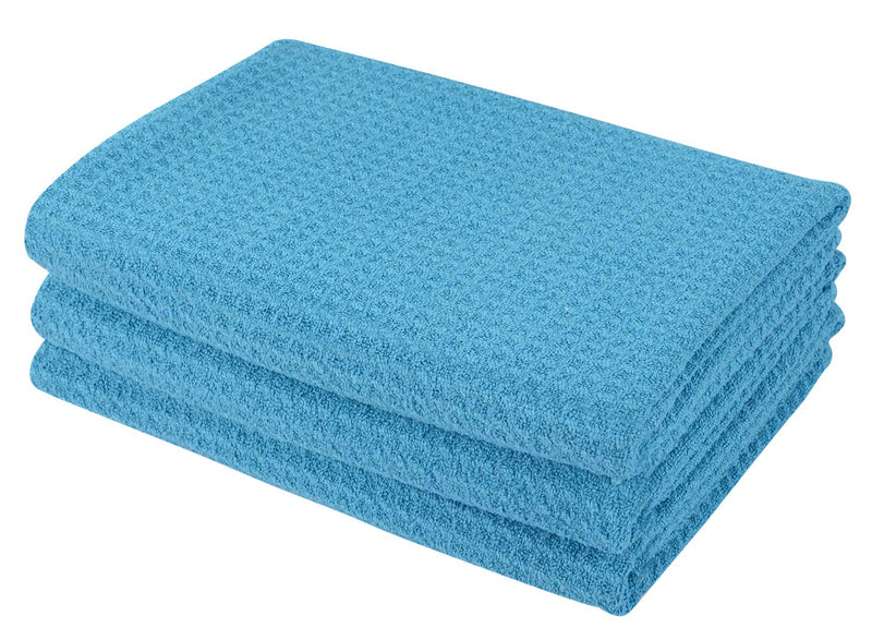 [Australia - AusPower] - SUNLAND Microfiber Sports Workout Towels Fast Drying Fitness Sweat Towels for Men & Women Lightweight Multi-Purpose Gym Exercise Towels 3 Pack 16Inch x 32Inch Blue 
