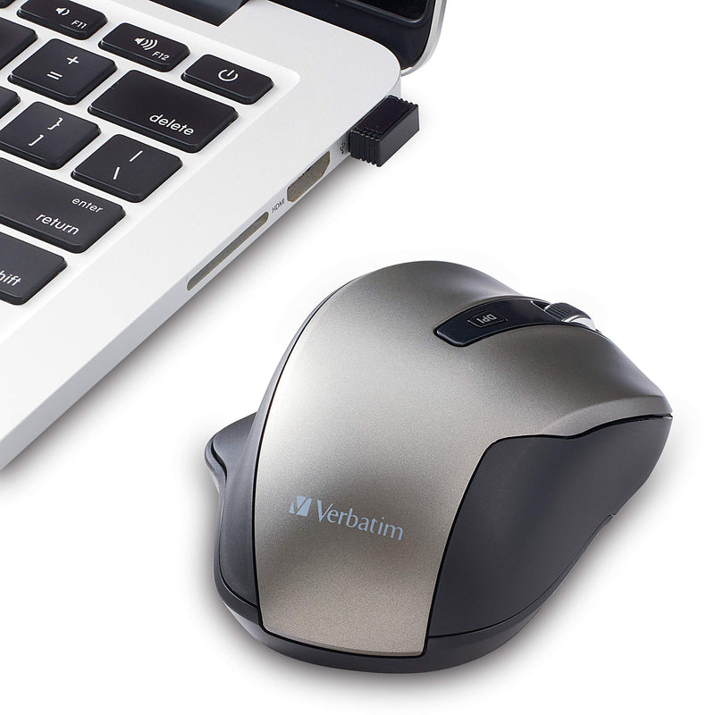 [Australia - AusPower] - Verbatim Silent Ergonomic Wireless Blue LED Mouse - Graphite 