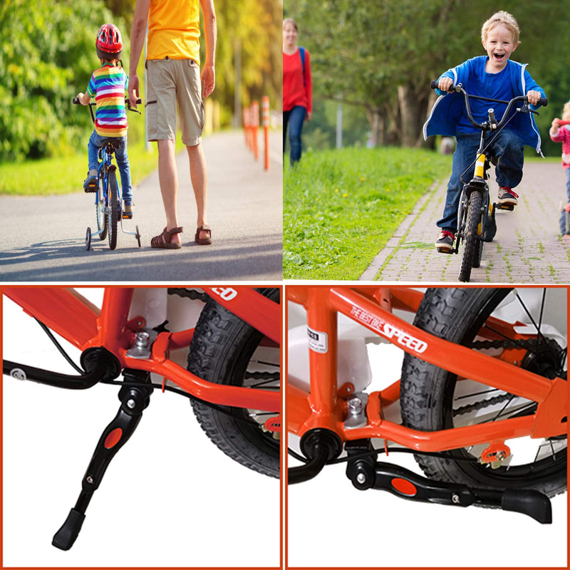 [Australia - AusPower] - VECKUSON Kickstand for Kids Bike, Bicycle Kickstands Center Mount for 16 18 20 22 Inch Bicycles Adjustable Aluminum Alloy Kickstands for 16-18-20inch 18-20-22inch Mountain Bike 16-18-20 