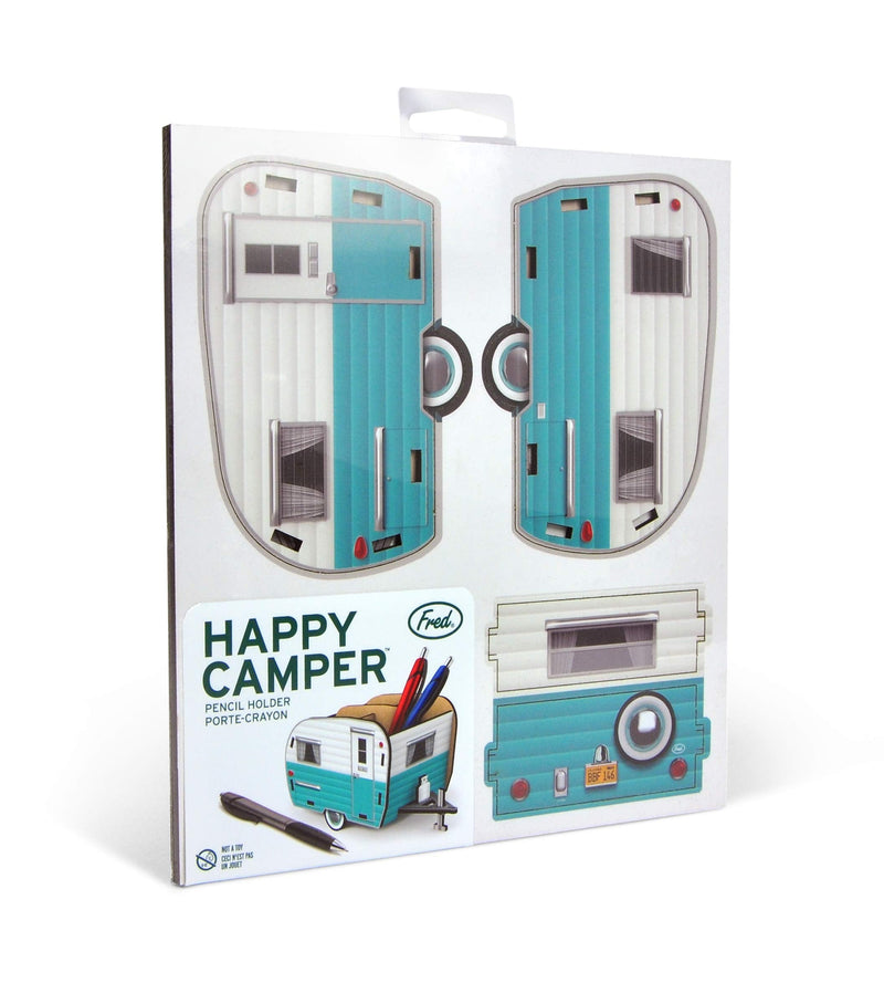 [Australia - AusPower] - Fred & Friends Happy Camper - Vintage Camper Pencil Holder, White and Blue (5242680) 