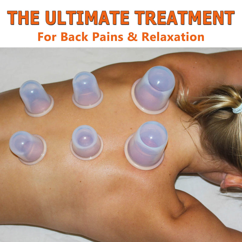 [Australia - AusPower] - Cupping Therapy Set Massage Cups - by DoSensePro - Acupuncture Home Cupping Therapy Set for Arthritis, Pain Relief, Anti Aging, Anti Cellulite - Best Relaxation Gift - 6 Silicone Vacuum Cups 