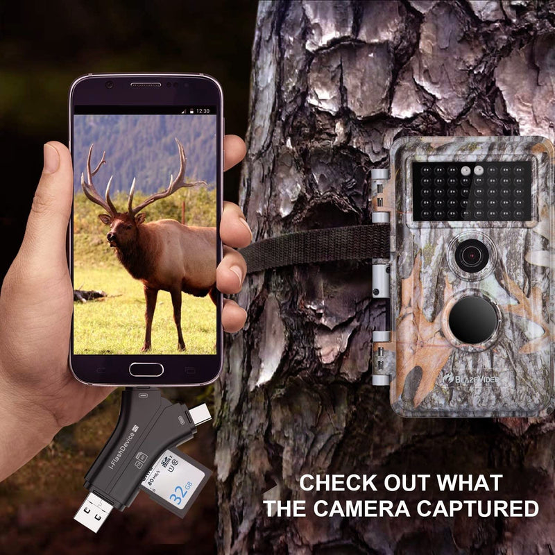 [Australia - AusPower] - Game & Trail Camera SD Card Reader Viewer, Hunting Deer Camera Micro SD Memory Card Reader, Sports Action Camera & IP Camera SD Card Reader Viewer for Smart Cell Phone 