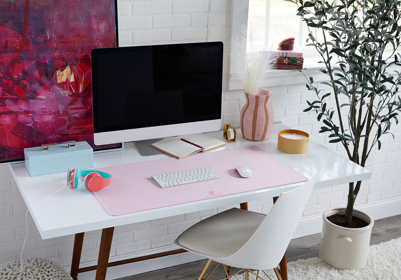 [Australia - AusPower] - AnubisGX Series Pink Gaming Mouse Pad [4 Sizes/3 Colors] (Ext: 36x12), Pink Pad with Light Pink Stitching. Best Premium Waterproof Computer XL Desk Pad, Large Non-Slip Kawaii Mat Gamer Mousepad Extended (36 x 12) Pink/Pink 