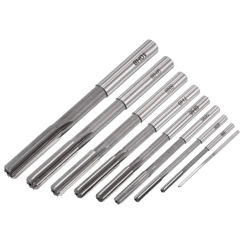 [Australia - AusPower] - uxcell Chucking Reamer Set Lathe Machine Reamer Straight Flute Milling Cutter High Speed Steel H8 Tolerance (2mm 3mm 4mm 5mm 6mm 7mm 8mm 9mm 10mm) 9pcs 