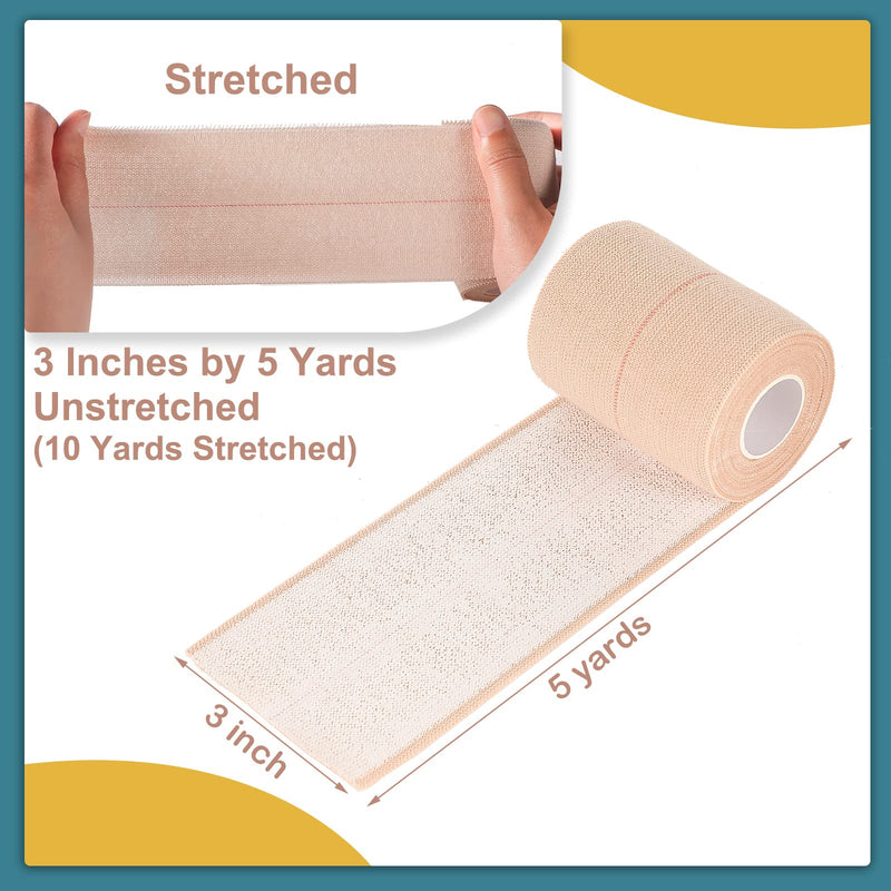 [Australia - AusPower] - 4 Rolls Elastic Tape Adhesive Elastic Tape Self Adhesive Bandage Wrap Flexible Stretch Bandages for Sports Ankle, Knee and Wrist Sprains Animal Pets, 5 Yard (3 Inch in Width) 3 Inch in Width 