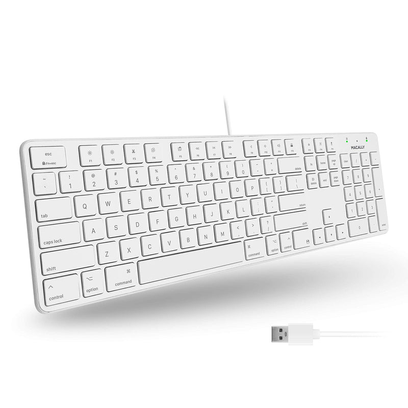 [Australia - AusPower] - Macally Slim Wired Keyboard and an Ergonomic Laptop Stand, Relieve Pressure Off Your Body 