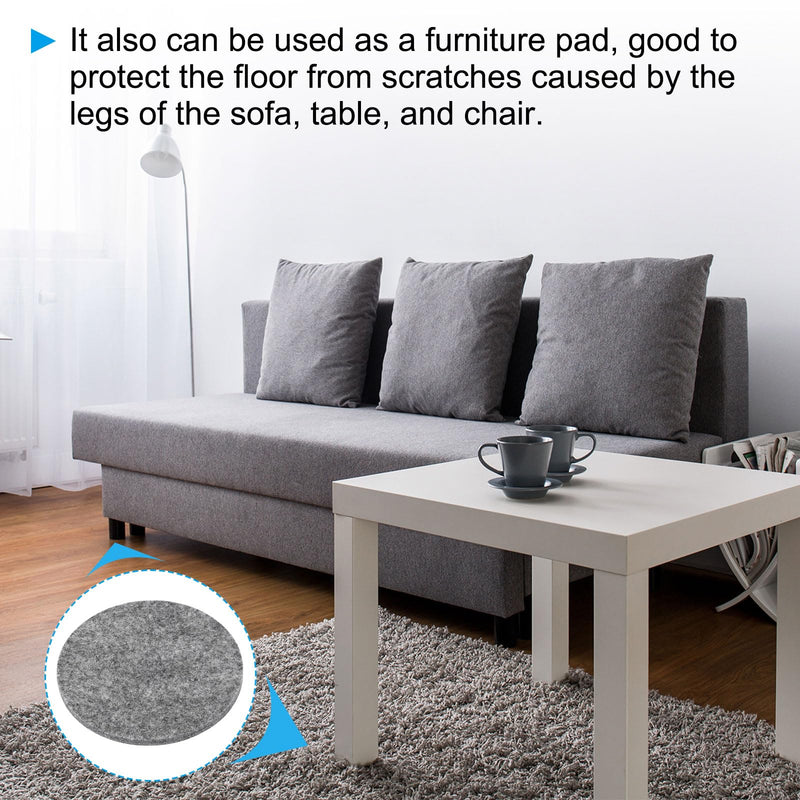 [Australia - AusPower] - PATIKIL 4.7" Diameter Adhesive Non-Slip Backed Felt, 2 Pcs 5mm Thickness Round Lamp Base Anti-Slip Mat Anti-Scratch Pad for Lamp Bases, Gray 4.7" Grey 