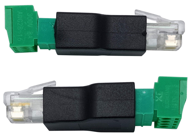 [Australia - AusPower] - AAOTOKK RJ11 Screw Terminal RJ11 4P 4C Male to 4Pin Female Bolt Screw Type terminals Plug for Telephone,CCTV wiring Coupler (2 Pack) 