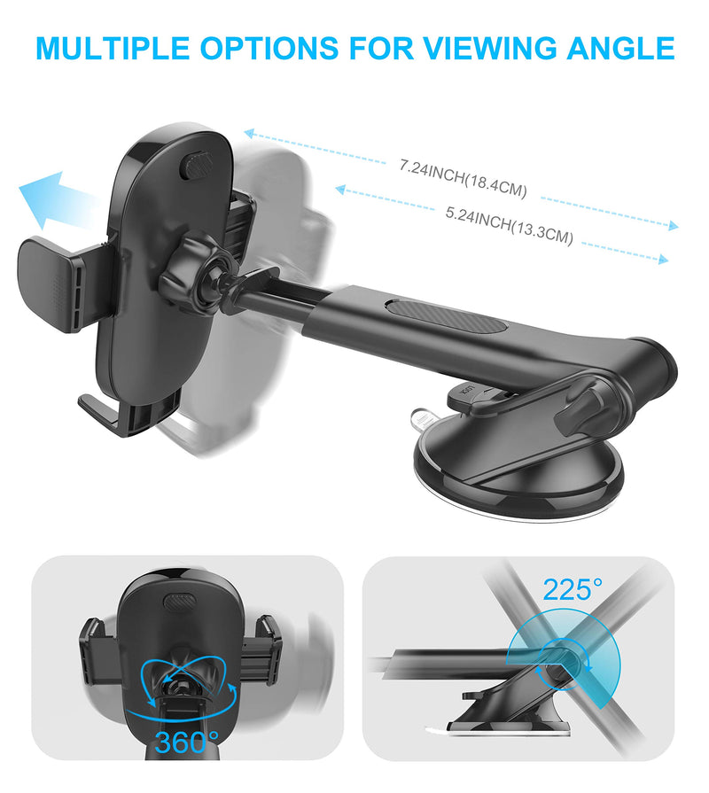 [Australia - AusPower] - Suction Cup Car Phone Holder Mount, Dashboard/Windshield/Window Phone Holder for Car with Ultra Sticky Gel Pad, Compatible with iPhone, Samsung, 4-6.8 Inch Cellphone, Thick Case & Big Phone Friendly 