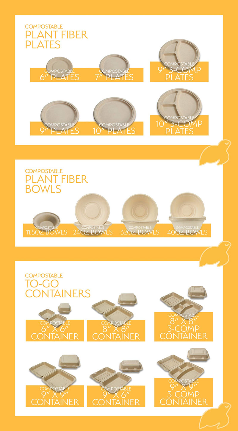 [Australia - AusPower] - 100% Compostable Paper Bowls [11.5oz 50 Pack] Soup Bowls, Pasta Bowls, Cereal, Salad, Ice Cream, Disposable Bamboo Small Bowls, Biodegradable, Unbleached by Earth's Natural Alternative 50 Count 