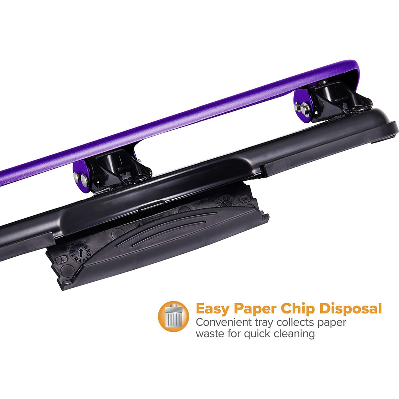 [Australia - AusPower] - Bostitch Office EZ Squeeze Reduced Effort 3-Hole Punch, 12 Sheets, Purple,black , 1.6" x 3" x 11" 