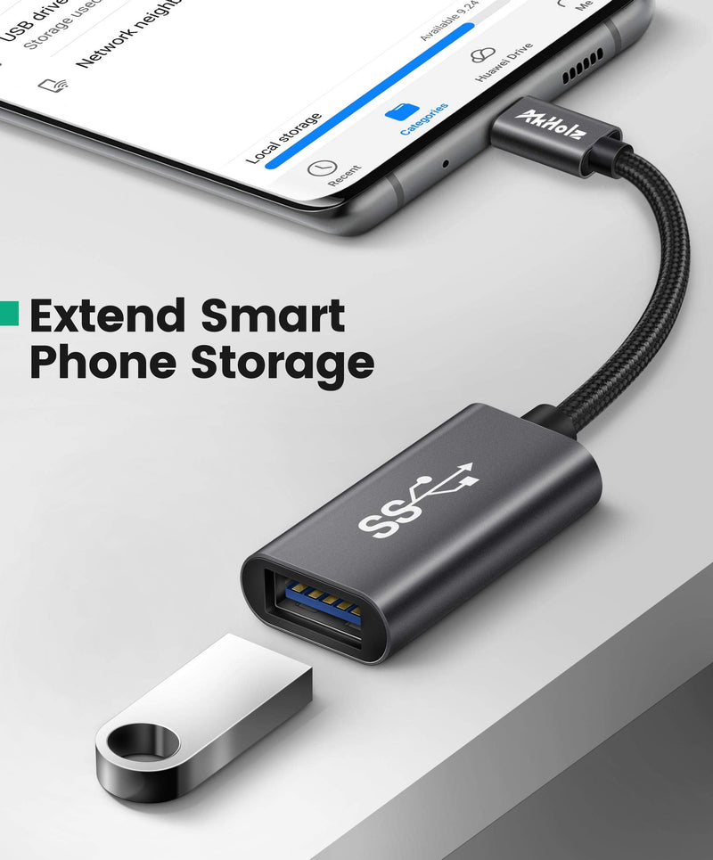 [Australia - AusPower] - USB C to USB Adapter, AkHolz USB to USB C Adapter, Thunderbolt 3 to USB 3.0 Female Adapter OTG Cable for iPad Air 2020, MacBook Pro/Air 2020/2019 Before, Dell XPS, Galaxy S20 S20+ Ultra S8 S9 Note 10 