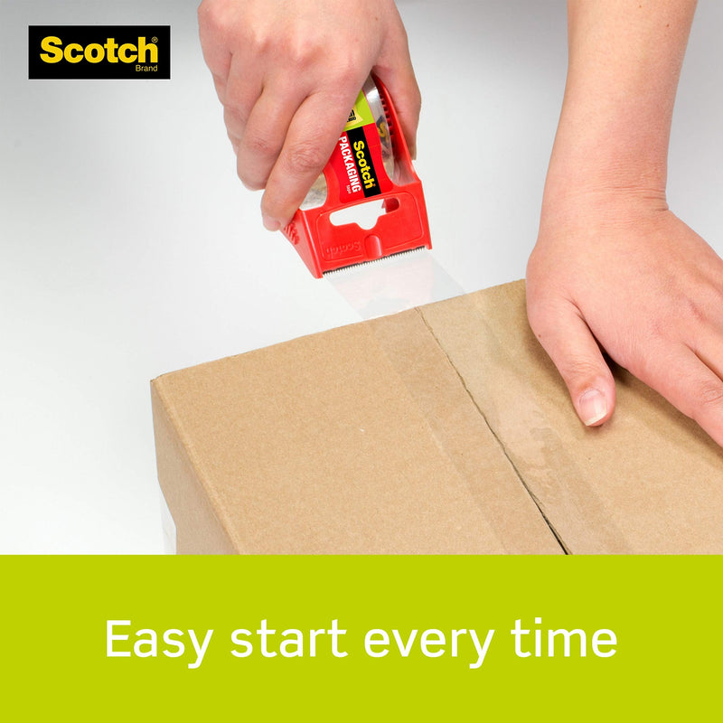 [Australia - AusPower] - Scotch Sure Start Shipping Packaging Tape, 1.88"x 22.2 yd, Designed for Packing, Shipping and Mailing, Quiet Unwind, No Splitting or Tearing, 2" Core, Clear, 6 Dispensered Rolls (145-6) 