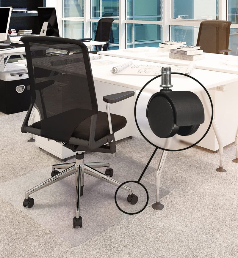 [Australia - AusPower] - Slipstick CB682 2 Inch Replacement Office Chair Wheels (Set of 5 Casters) Universal Standard Size Stem 7/16 Inch x 7/8 Inch - Black Plastic 