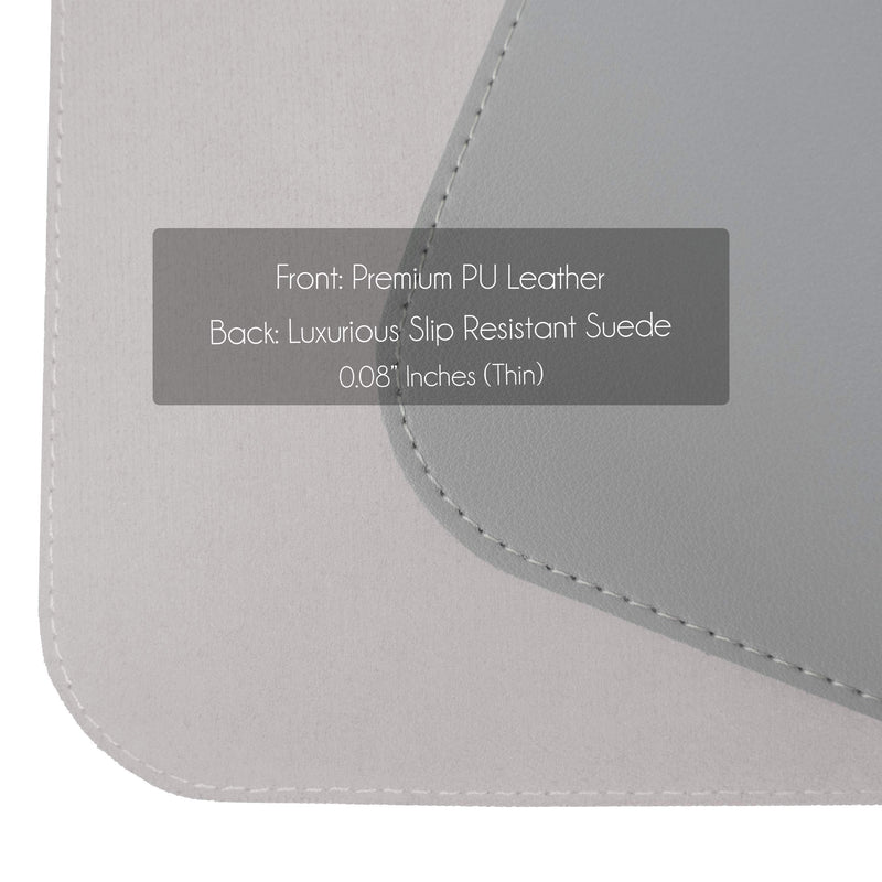 [Australia - AusPower] - Non-Slip Leather Desk Pad 36” x 20”, Vine Creations Desk Mat Large Protector Waterproof Gray - 2021 Upgraded Sewing PU Leather Mouse Pad Writing Surface, Office Decor Desktop Blotter for Top of Desks 36" x 20" 