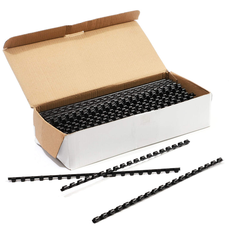 [Australia - AusPower] - Black Spiral Binding Coils, Plastic Coil Spines for 20 Sheets (6mm, 11 in, 200 Pack) 