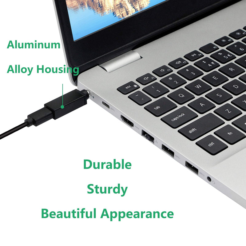 [Australia - AusPower] - CERRXIAN 100W PD USB Type C Female Input to DC 5.5mm x 1.7mm Power Charging Adapter(5517a-Black) 