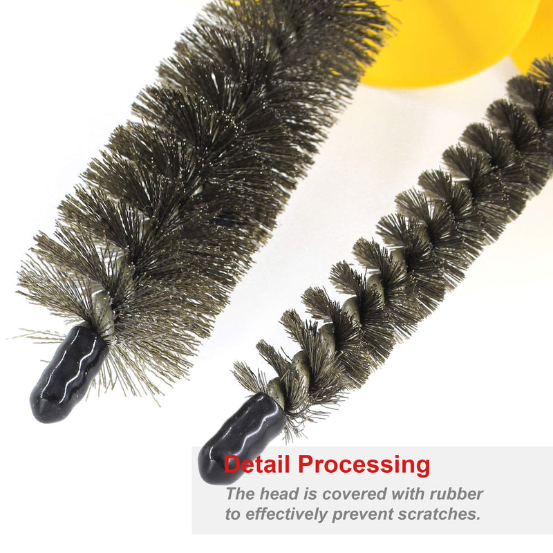 [Australia - AusPower] - HAUTMEC 2pc Professional Stainless Steel Wire Tube Cleaning Brush, Plumbing and Mechanical Wire Brush Cleaning Tool HT0022-W 