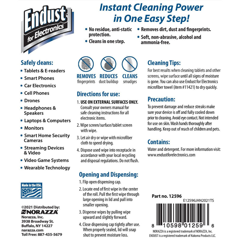 [Australia - AusPower] - Endust For Electronics Screen Cleaner Wipes, Electronics Surface Cleaning Wipes, For Tablet, E-Reader, Computer Monitor, Laptop, Phone, TV, Pre-Moistened, Alcohol & Ammonia Free, 140 Count (Pack of 2) 