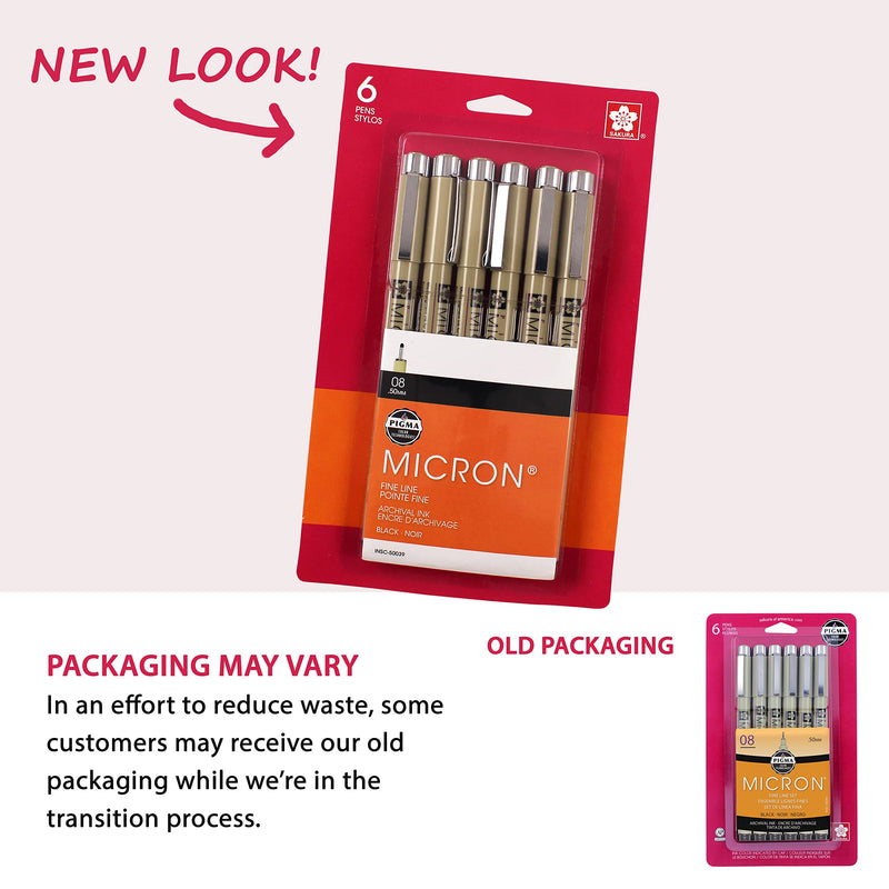 [Australia - AusPower] - Sakura Pigma Micron Black #49, 6 Count (Pack of 1) 6 Count (Pack of 1) 