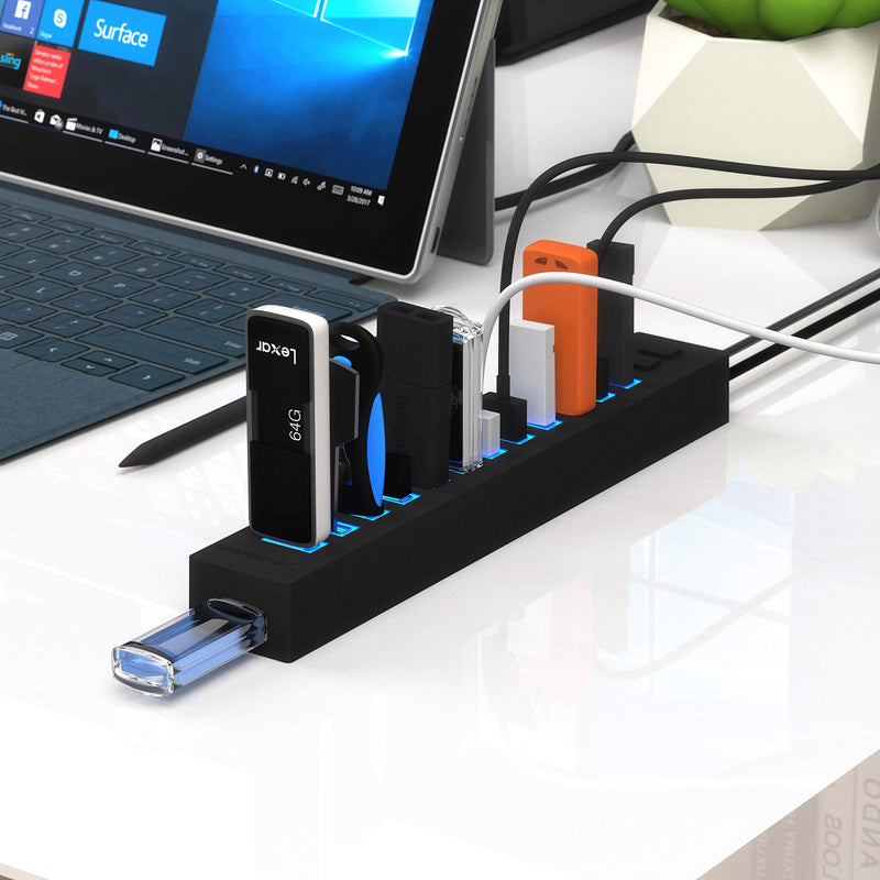 [Australia - AusPower] - SABRENT 13 Port High Speed USB 2.0 Hub with Power Adapter and 2 Control Switches (HB-U14P) 13-Port 