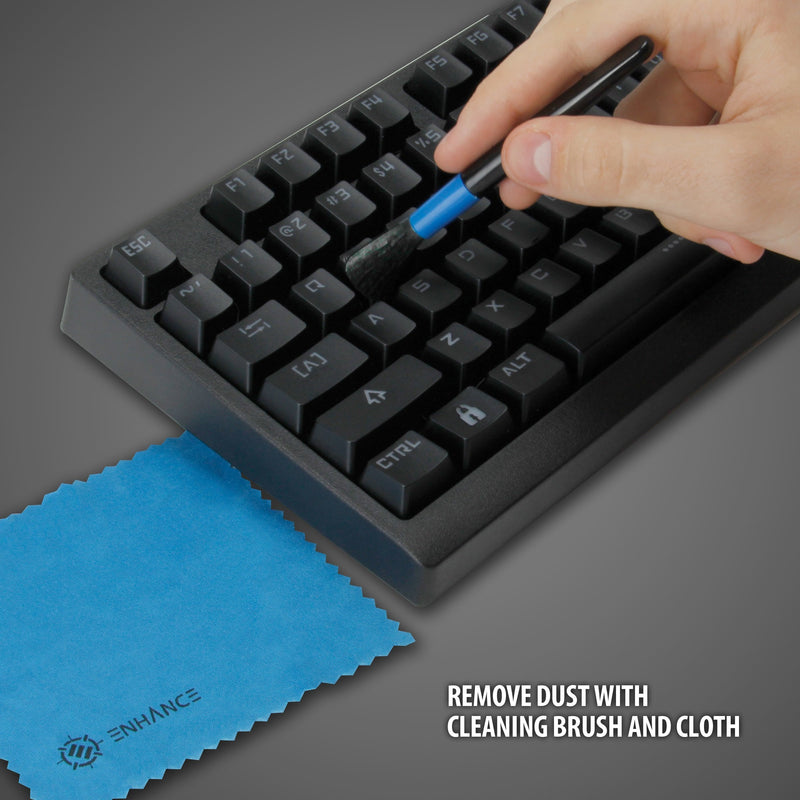 [Australia - AusPower] - ENHANCE Mechanical Keyboard O Ring Ultra-Quiet Switch Dampeners Damper Firm 50A Clear (140pcs), Key Cap Remover, Cleaning Brush, Cloth and Accessory Bag - Mod Kit for Cherry MX, TTC, Kaihua 50A (Firm) 