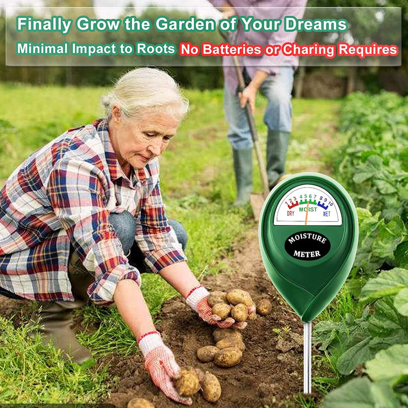 [Australia - AusPower] - Moisture Meter,Soil Moisture Meter Plant Water Meter, Hygrometer Moisture Sensor for Garden, Farm, Lawn Plants Indoor & Outdoor(No Battery Needed) 