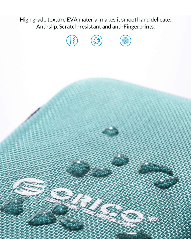 [Australia - AusPower] - ORICO Hard Drive Case 2.5 inch External Drive Storage Carrying Bag Waterproof Shockproof with Inner Size 5.5x3.5x1.0inch for Organizing HDD and Electronic Accessories, Blue(PHD-25) 