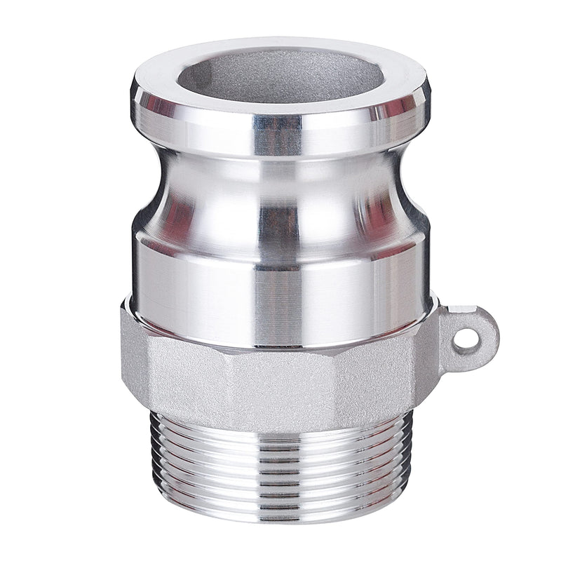 [Australia - AusPower] - Aluminum Global Cam Lock Fittings Type F Cam & Groove Hose Fittings, 2 inch Camlock Coupling, 2" Plug x 2" NPT Male 