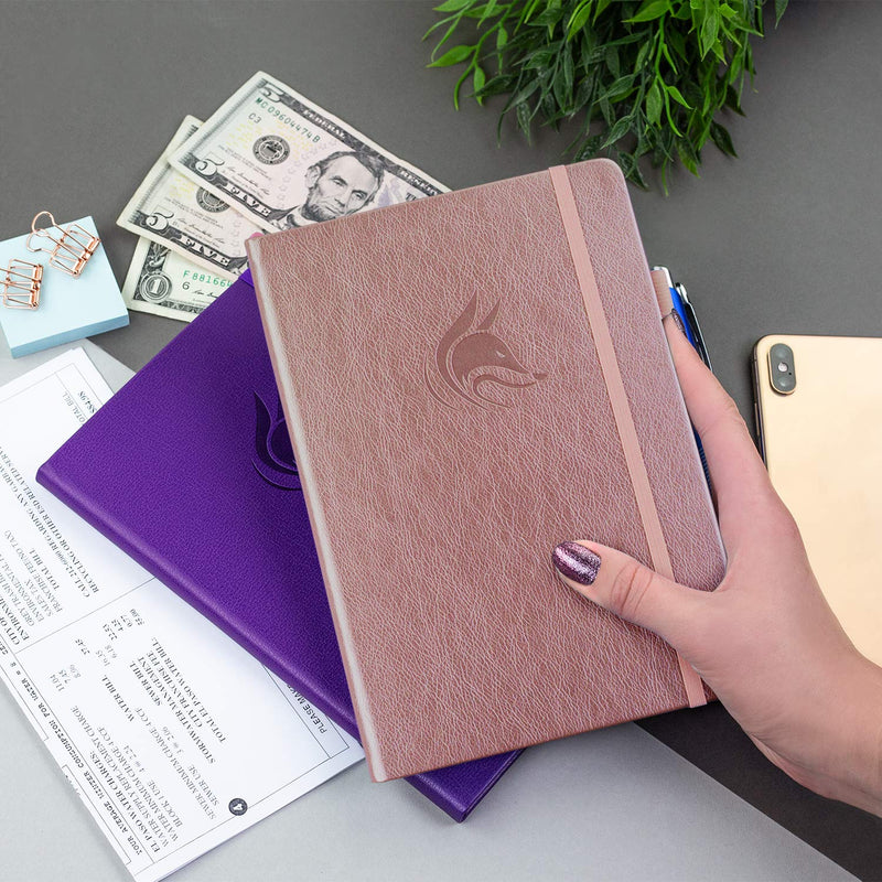 [Australia - AusPower] - Clever Fox Check Register – Deluxe Checkbook Log with Check & Transaction Registers, Bank Account Register Booklets for Personal and Work Use, A5 Hardcover - Rose Gold A5 (5.8'' x 8.3'') 