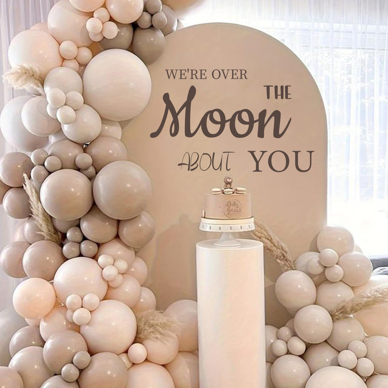 [Australia - AusPower] - MUWEOL We're Over The Moon About You Wall Decal - We're Over The Moon Baby Shower Decorations,Baby Nursery Wall Decor Stickers,Pregnancy Celebration Party Supplies 