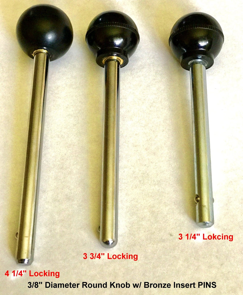 [Australia - AusPower] - Pin, Tensile - (3/8" Dia 5-1/2" Locking Space) Universal Weight Stack Replacement SELECTOR KEY | Various size Locking Space | DETENT PINS w/Round Black KNOB - Chrome Plated Steel Shaft | by SBD Locking Length 5-1/2" 