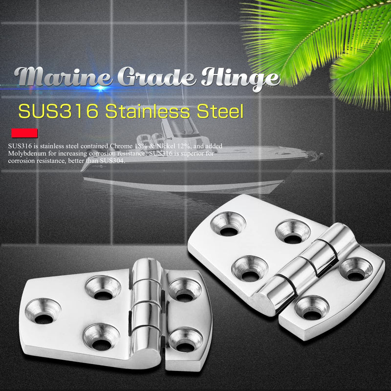 [Australia - AusPower] - AMYSPORTS Hardware Mount Door Hinge Stainless Heavy Duty Boat Hinge Steel Cabinet Deck Stainless Hinge Marine Garage SUS316 