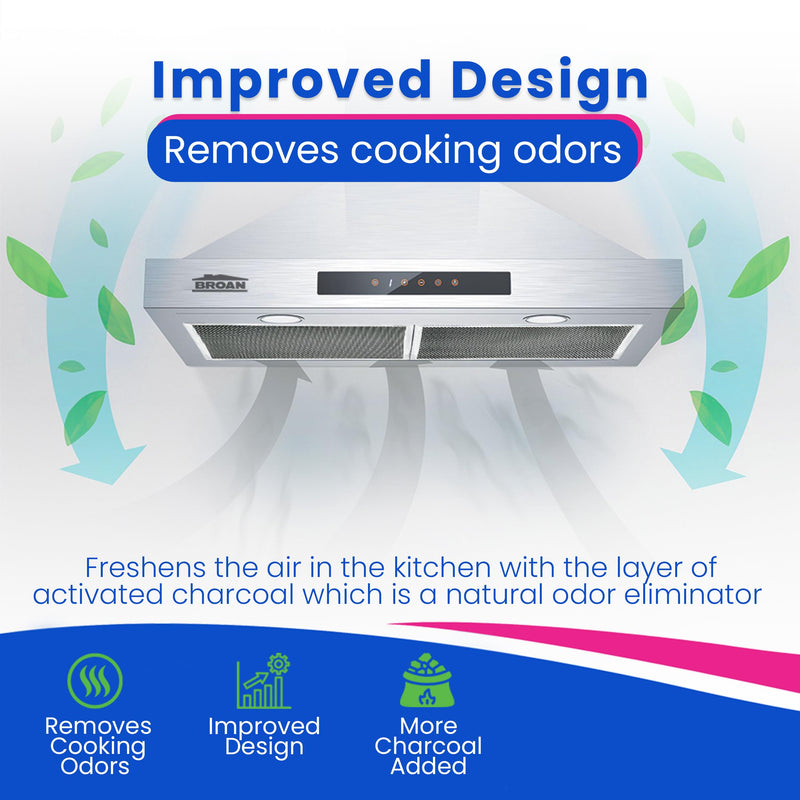 [Australia - AusPower] - Range Hood Charcoal Filter for 10.81â€ x 13.31â€ BPSF30 99010308 Broan Range Hood Filter Replacement - Carbon Ductless Exhaust Hood Filter - Filters and Freshens the Kitchen Air Over the Oven (2-Pack) 