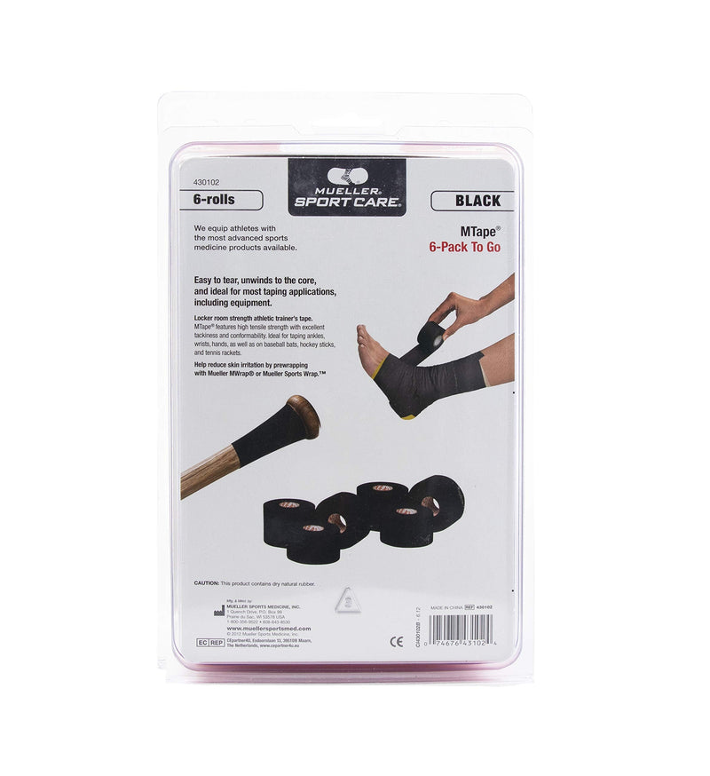 [Australia - AusPower] - Mueller Athletic Tape, 1.5" x 10yd Roll, Black, 6 Pack 