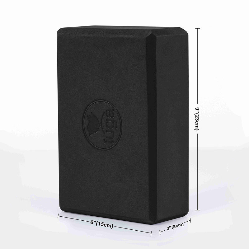 [Australia - AusPower] - IUGA Yoga Block 2 Pack with Yoga Strap, High Density Yoga Blocks 9”x6”x3”to Improve Strength, Flexibility and Balance, Light Weight and Non-Slip Surface for Yoga, Pilates and Meditation 